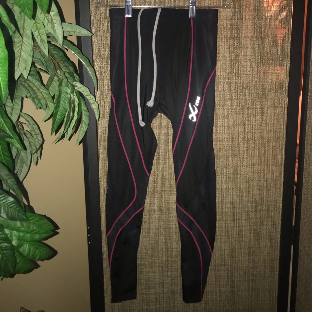 CW-X Black Compression Leggings with Pink Accents